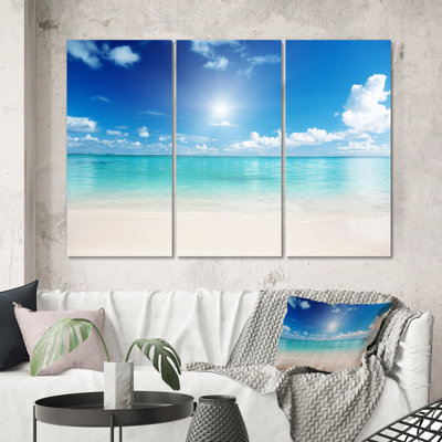 Sable et bleu mer des Caraïbes - reproduction d'art sur toile nautique et côtière