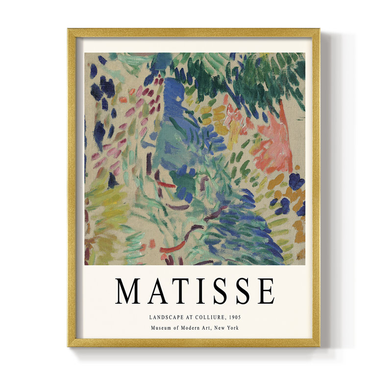 Matisse CDXC III, reproduction encadrée - bois massif, Cadre doré simple, H 10 po x l 8 po