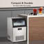 Machine à glace en acier inoxydable sous le comptoir - 90 lb / 24 heures, 30 lb de rangement, autoportante