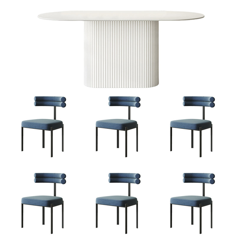 Ensemble de table de salle à manger moderne de style nordique, H 29,5 po x L 55,1 po x l 31,5 po