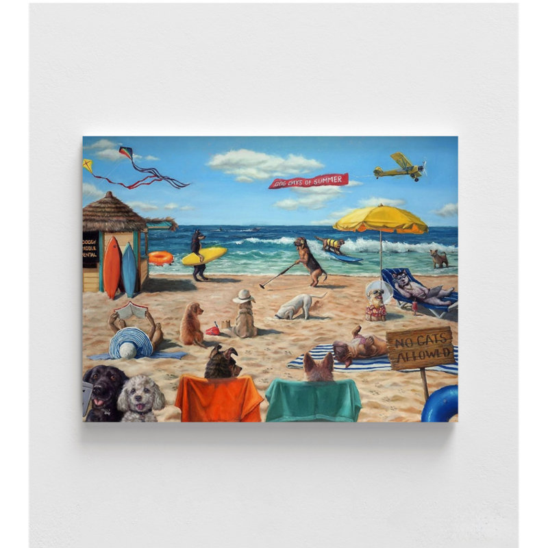 Dog Beach By Lucia Heffernan, Funny Dog Poster, Pet Friendly Beach Decor, Beach Restaurant Wall Art, Dog Person Gift Idea