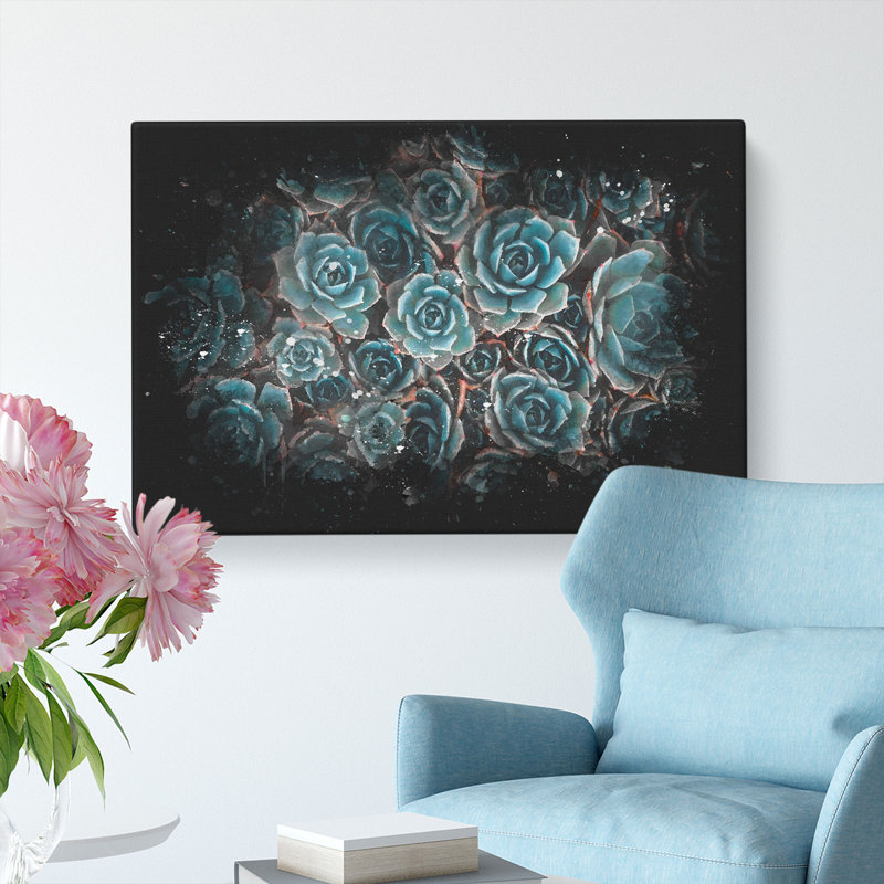 Succulent Plants - Wrapped Canvas, 60cm H x 91cm W x 4cm D