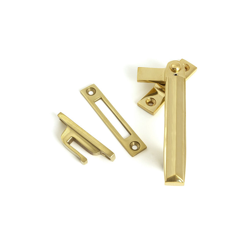 Art Deco Locking Fastener - RH, Polished Brass