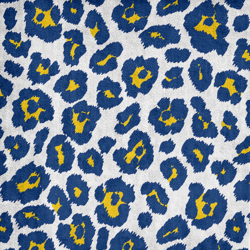 Serviette de plage Davlin, Mélange polyester-coton, Blanc / or / bleu royal