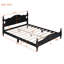Base de lit plateforme moderne en bois avec support en lattes de bois-798886622-789359755