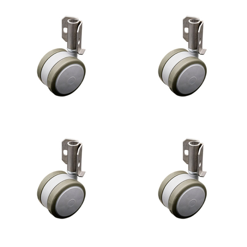 Ensemble de roulettes pour lit simple 2,375 pouces, Noir
