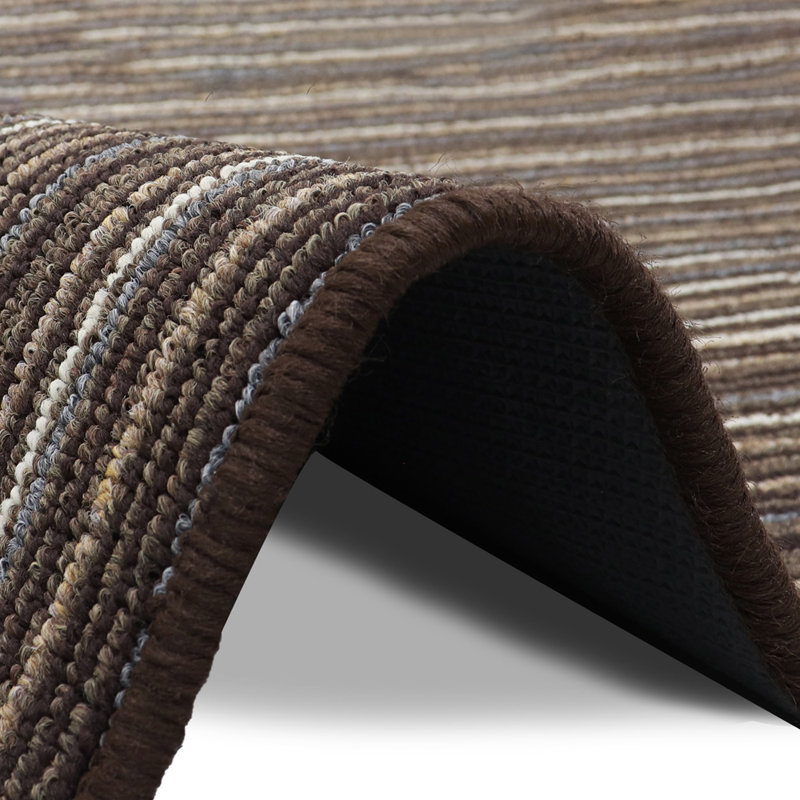Non-Slip Striped Indoor Doormat, Rectangle W50 x L80 cm, Brown