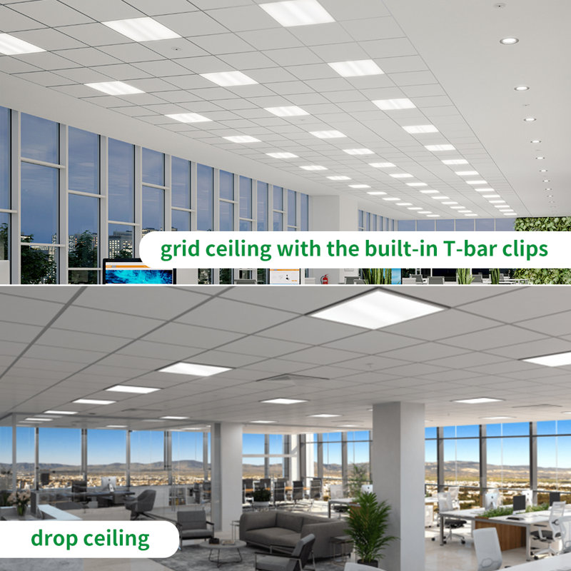 2x2 Ft Led Parkville Light, Center Basket Panel Light, Selectable Watt And Cct, 0-10v Dimming, 2 Pack