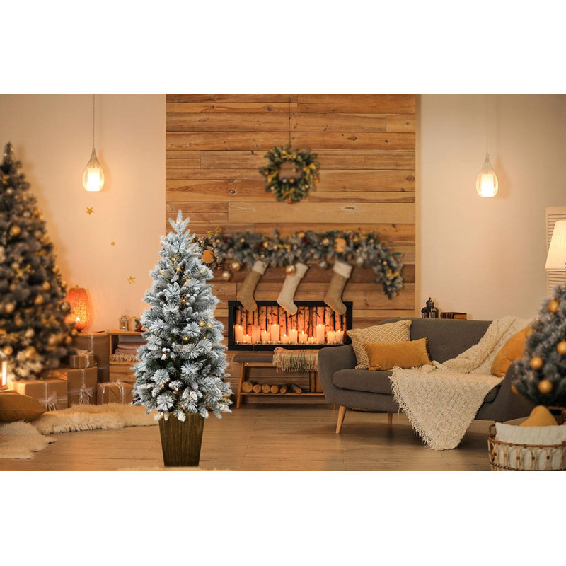 Lighted Artificial Christmas Tree, 4 ft.