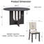 Ensemble repas 47 po pour 4 personnes, table + 4 chaises en lin, base croisée, capacité de 330 lb, 5 pièces-1978721312