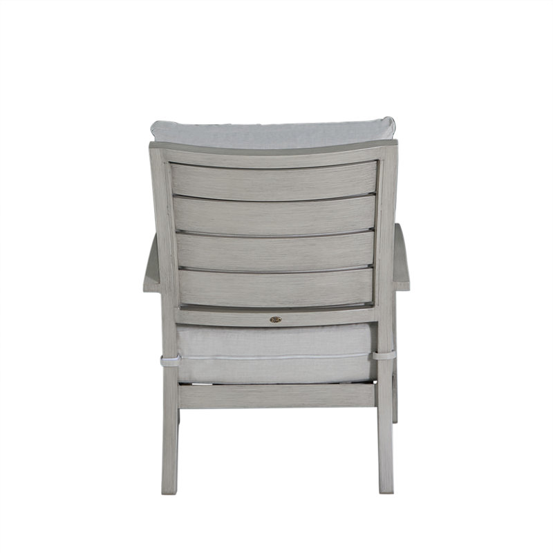 Charleston Patio Lounge Chair with Cushions, Welt, Rollo Lace, Oyster