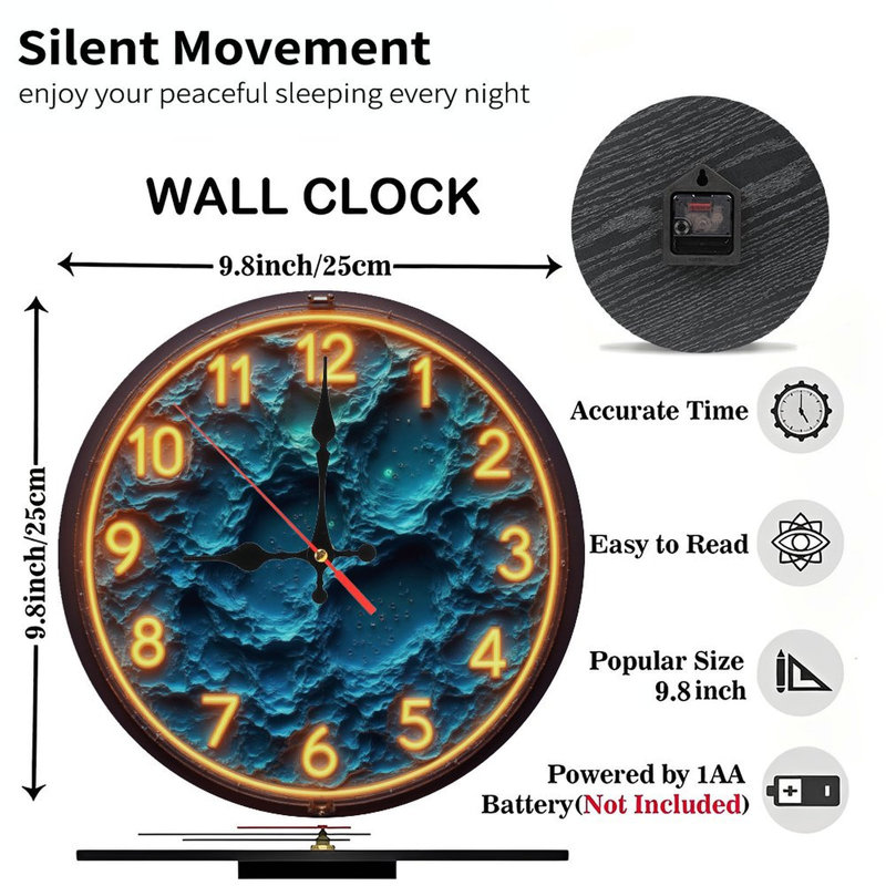 Horloge lumineuse rougeoyante