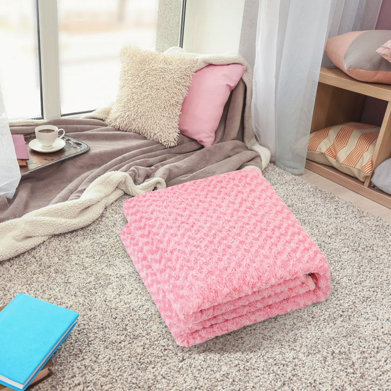 Knitted Heated Blanket, Pink, 60" x 80"
