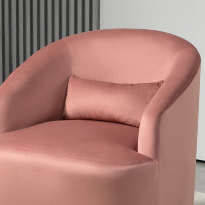 Fauteuil d'appoint pivotant 364 degrés, fauteuil incurvé rembourré en velours, fauteuil de loisirs contemporain entièrement assemblé pour le bureau de la chambre à coucher du salon