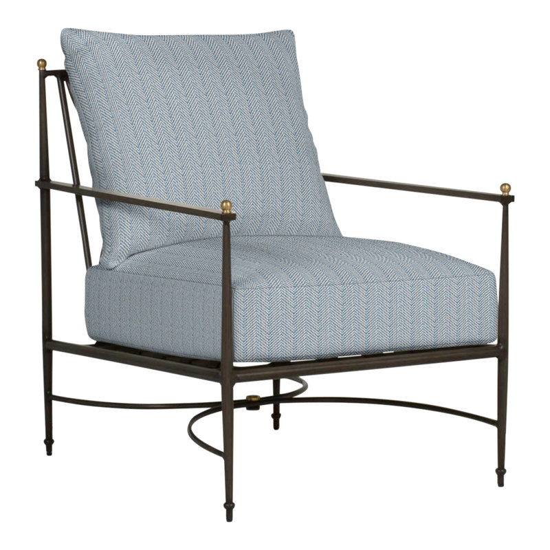Roma Patio Chair with Cushions, No Welt, Perigold Posh Sky