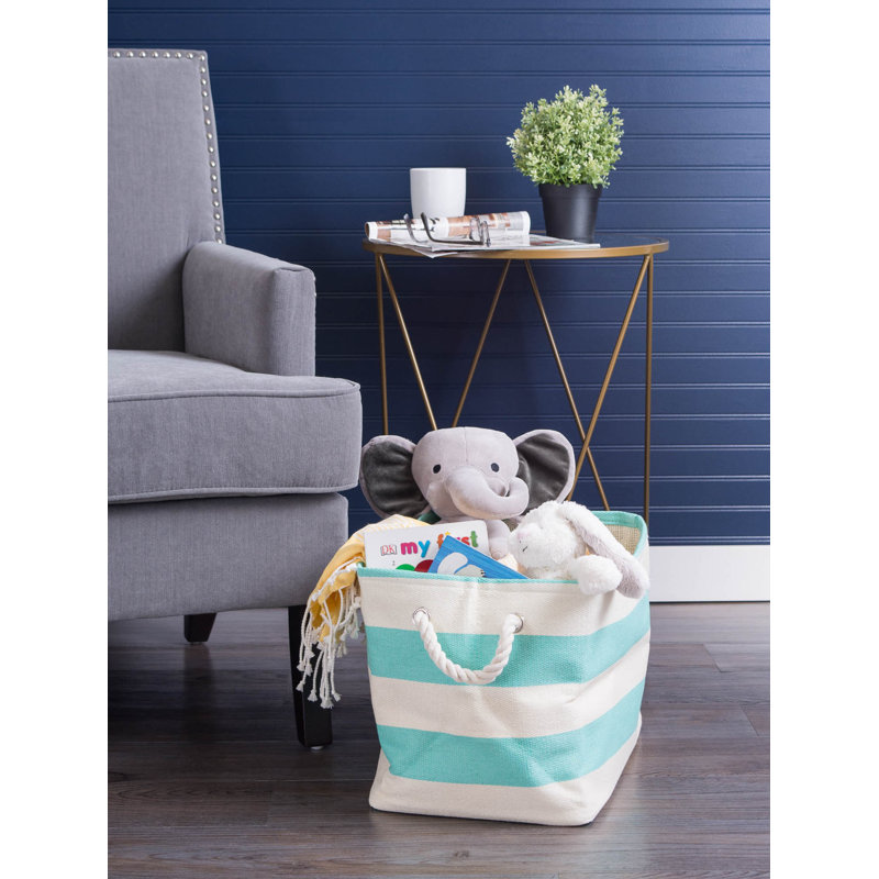 Cube ou bac en tissu Haines, H 12 po x l 12 po x P 17 po, Aigue-marine