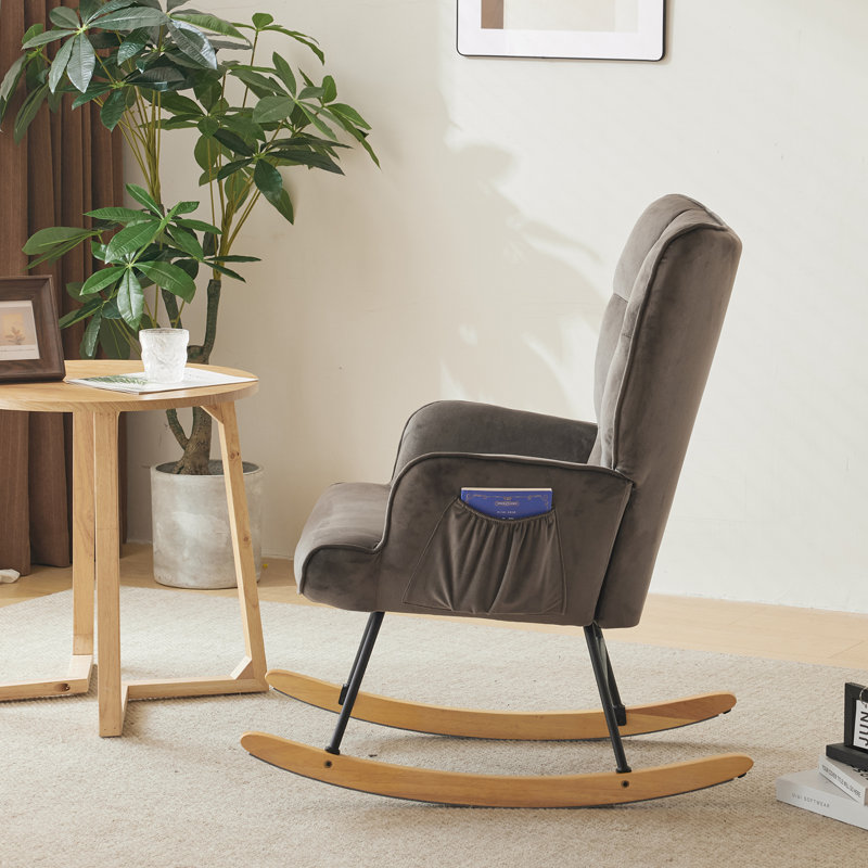 Chaise berçante Auxter, Gris foncé