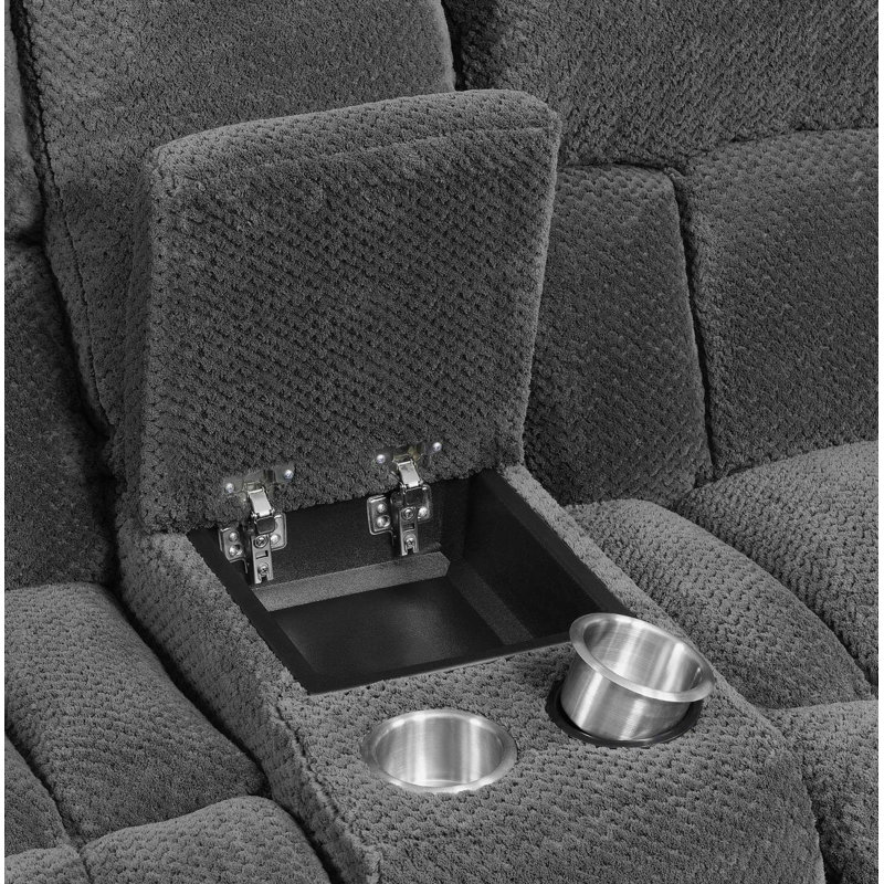 Causeuse avec console gris anthracite Weissman