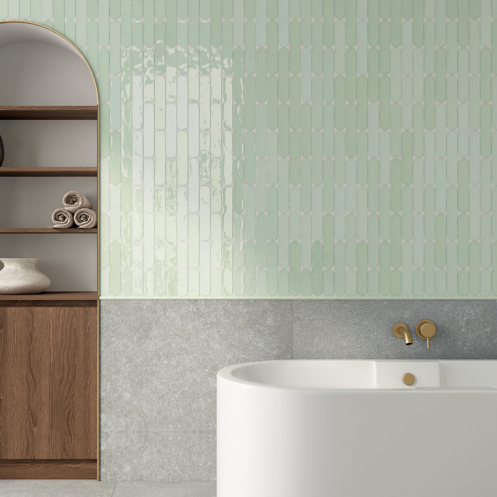 Metropolitan 2" x 10" Ceramic Subway Tile, Verde Geen