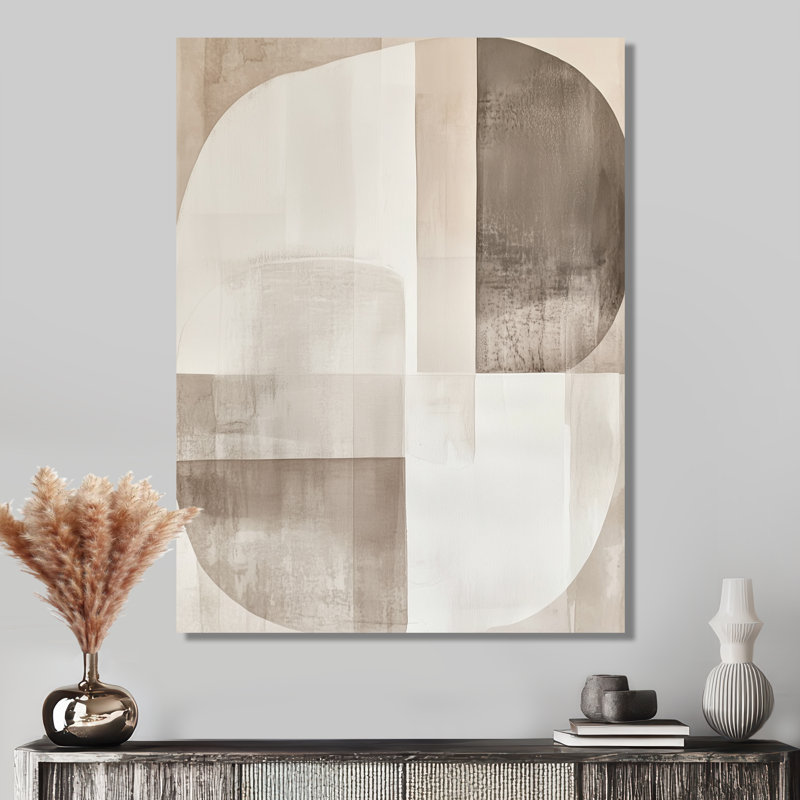 Toile abstraite neutre, art mural minimaliste, Warburg, H 44 po x l 34 po, Toile tendue