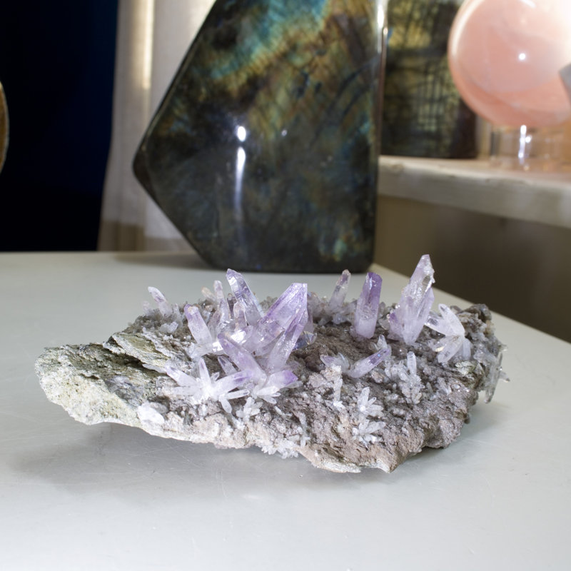 Améthyste amas sur Druzy Matrix