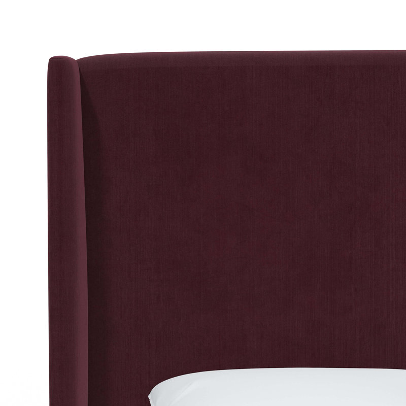 Lit tapissier Tilly, Grand, Velours raisin de luxe