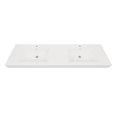 MEBO 72 " Acrylic Rectangular Bathroom Sink and Overflow Hole