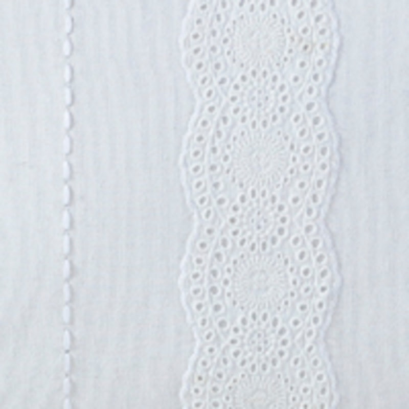 White Cotton Eyelet Embroidered 14" x 20" Throw Pillow