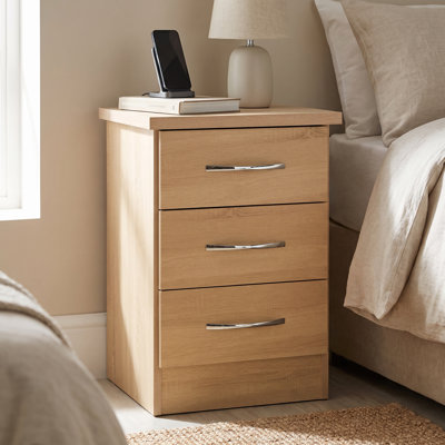 Cascio 3 Drawer Bedside Table