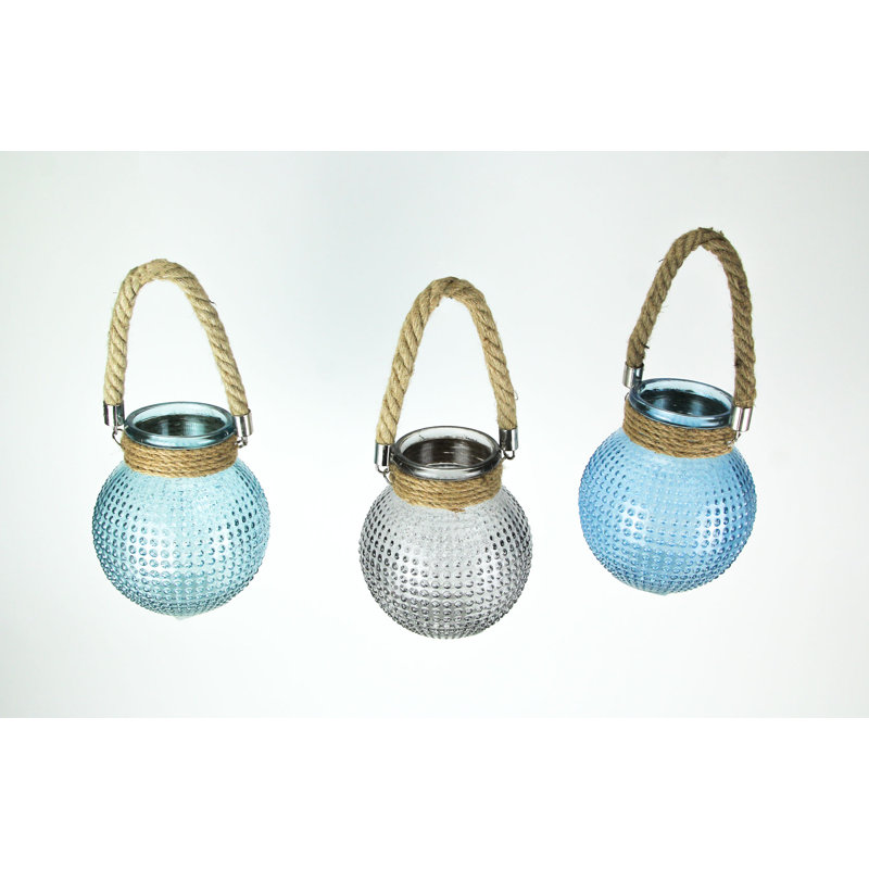 Set of 3 6.5 " Glass Tealight