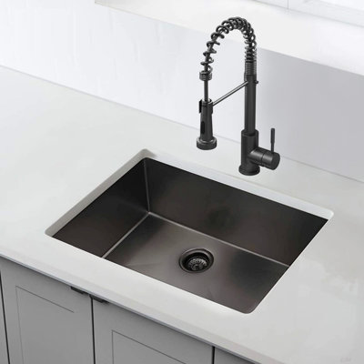 32x19 inch  Undermount Kitchen Sink 16 Gauge Stainless Steel Single Bowl Kitchen Sink Gunmetal