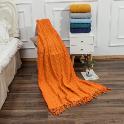 Chevron Knitted Throw Blanket (50" x 60")