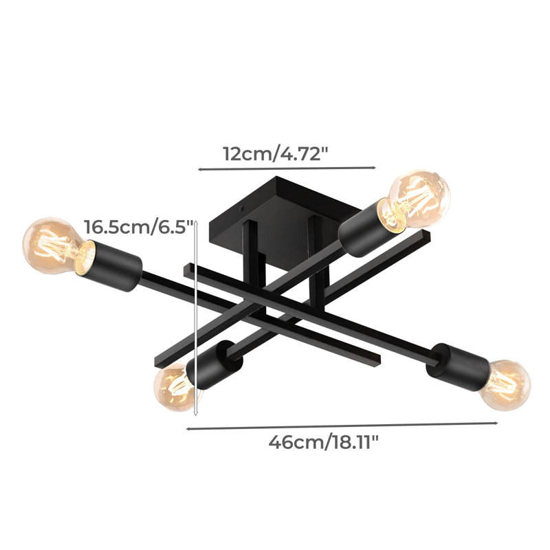Semi Flush Mount, Black