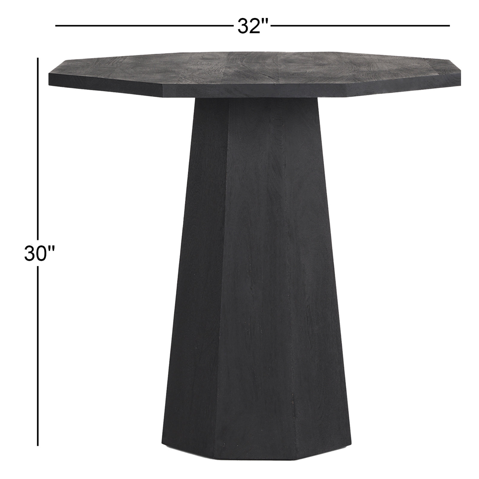 Blockton Solid Wood End Table, Dark Brown