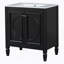 Meuble-lavabo 30 po avec lavabo, deux portes avec tablette, charnières de porte à fermeture en douceur, style rétro, noir-626465376