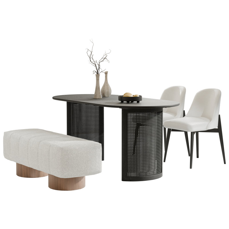 Benvinda Solid Wood 4-Person Dining Set