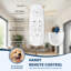 Ventilateur de plafond surdimensionné de 84 po en bois massif de couleur jaune nickel clair avec moteur à courant continu réversible à intensité variable pour salon
