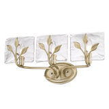Wykeria 3-Light Vanity Light with Hammered Water Glass