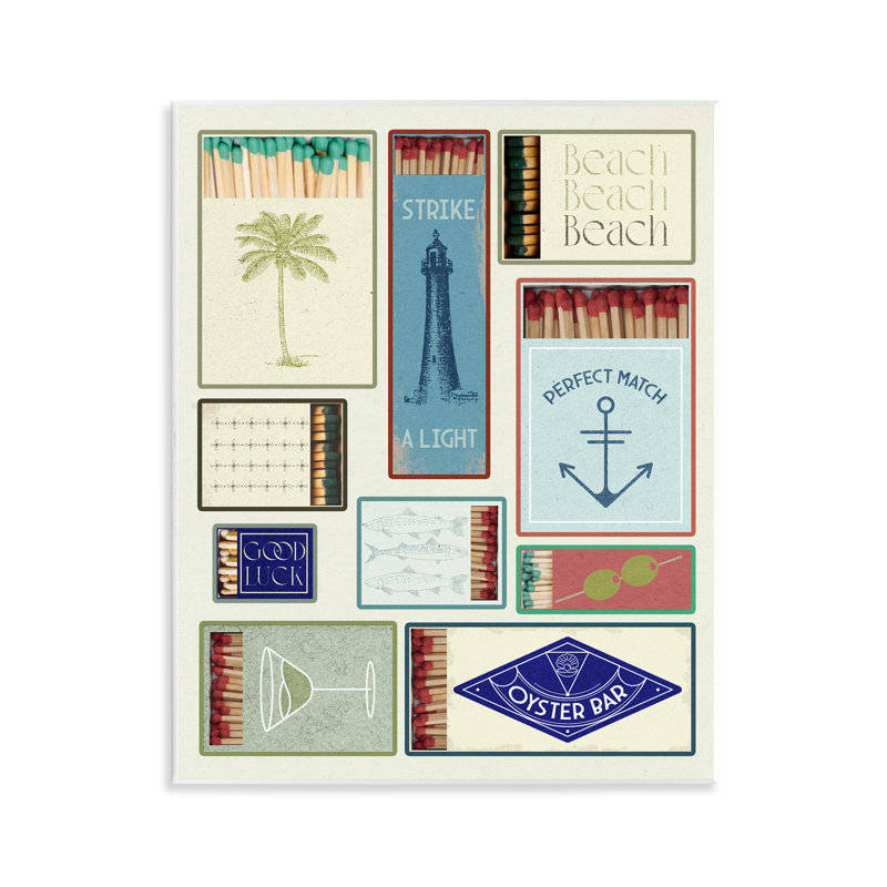 Plaque murale nautique thème matchboxes, design par Lil 'Rue
