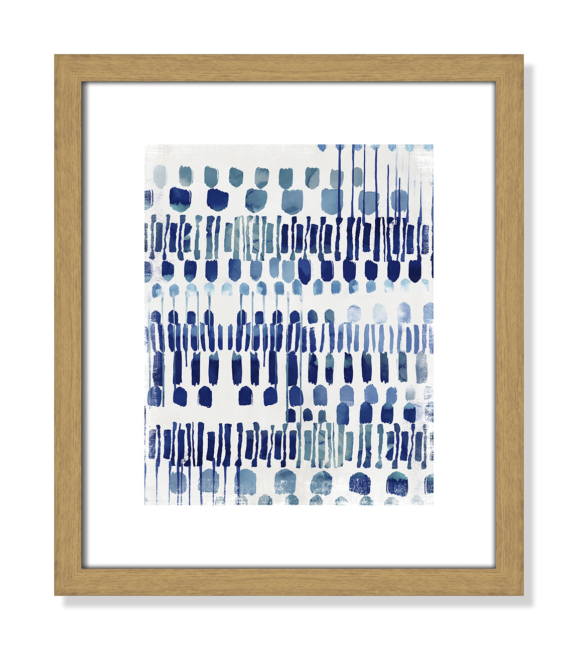 Fynn "Continuously I" Painting by Eva Watts, 15" H x 13" W x 0.75" D, Natural Wood Grain Framed Paper, White