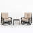 2 - Person Outdoor Swivel Metal Glider Seating Group With Side Table-713223115