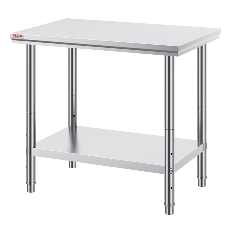 Table de préparation en acier inoxydable, 35 x 24 x 31 pouces, capacité de charge de 700 lb