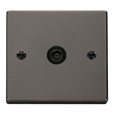 Black Nickel 1 Gang Single Coaxial TV Socket