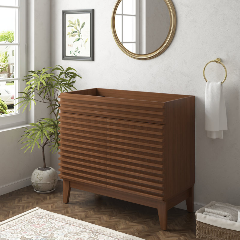 Base de meuble-lavabo simple 36 po Mid-Century
