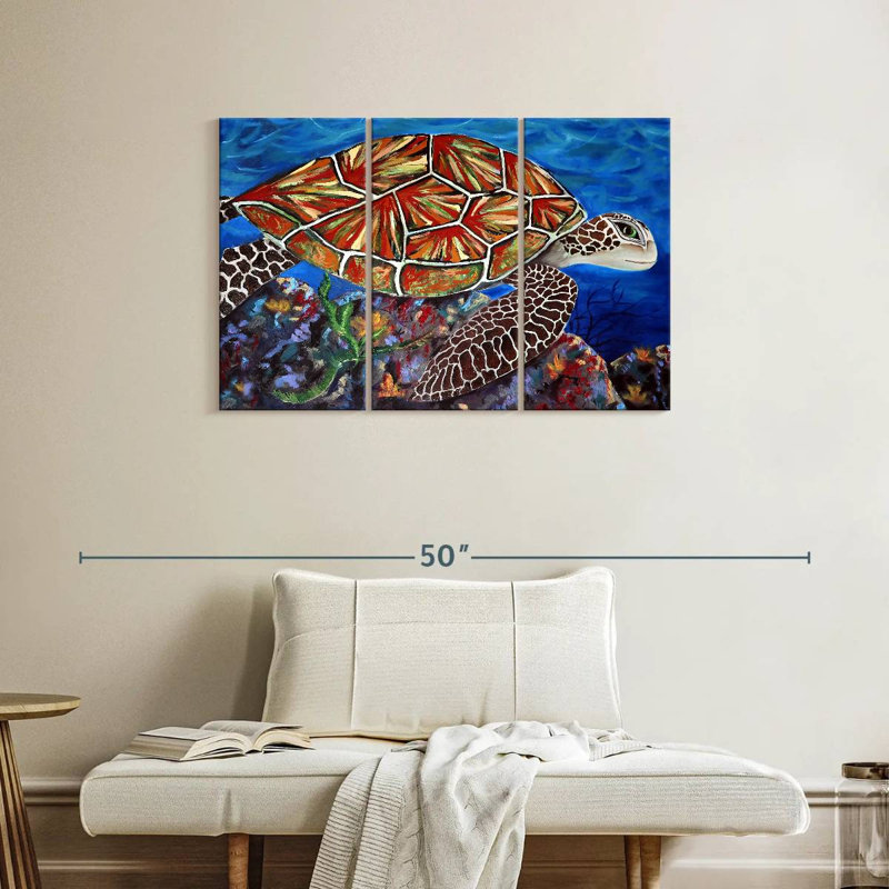 Brampt Splashy Sea Turtle, 24" H x 38" W