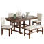 Ensemble de 6 tables de salle à manger extensibles en bois 78 pièces avec banc, ensemble de table de cuisine traditionnelle avec rallonge amovible de 18 pouces et 4 chaises de salle à manger rembourrées, espresso et beige