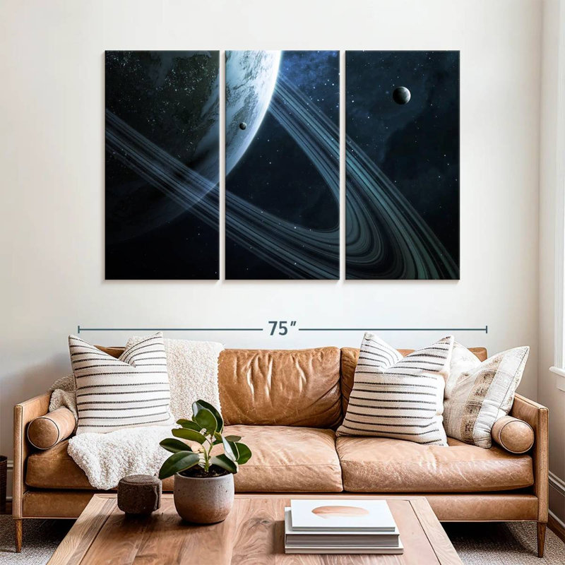 Oberle Earth-Like Ringed Planet, 42" H x 65" W