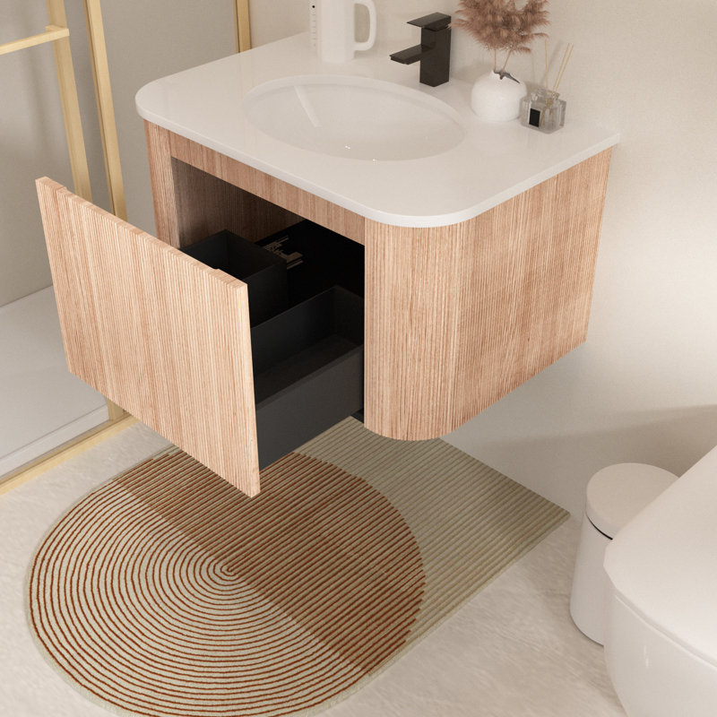Meuble-lavabo mural moderne incurvé Modern, 29"
