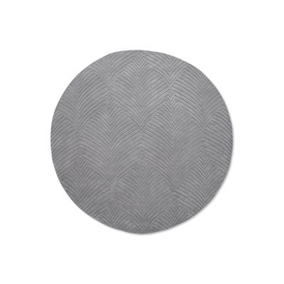 Folia Wool Chevron Area Rug in Gray