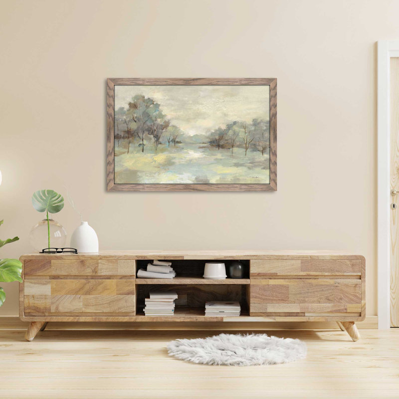 Paysage scénique - Peinture, L 27,5 po x H 21,5 po, Encadrement brun